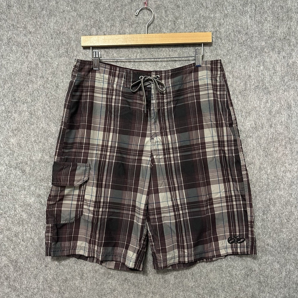 Nike 6.0 Plaid Cargo Board Shorts Men's Size 32 M Inseam 10" Skate‎ Surf Y2K